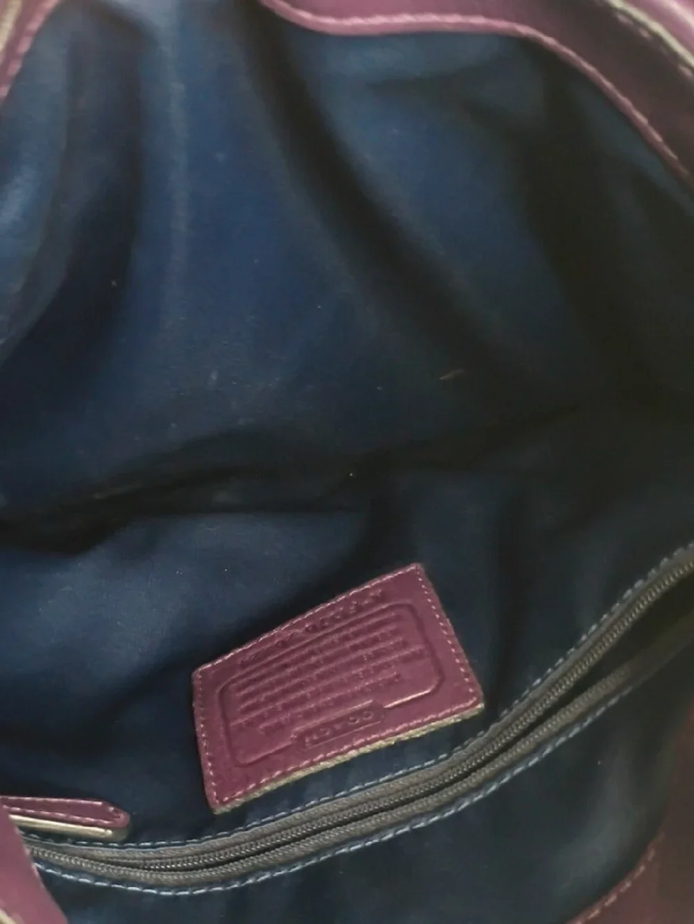 Coach Madison Purple Leather Double Handles 3 Compartments Shoulder Bag